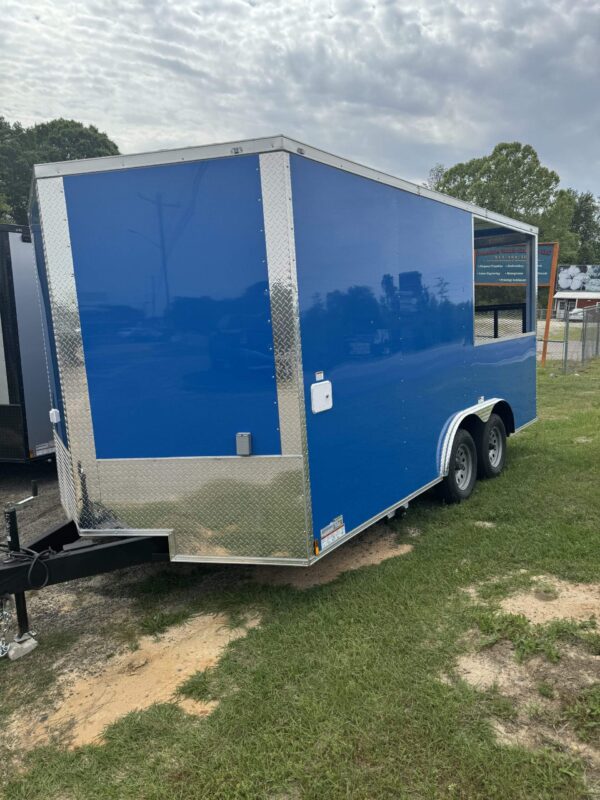 2025 8.5x16 Hook & Line Cargo Concession/Food Trailer with BBQ patio - Image 2